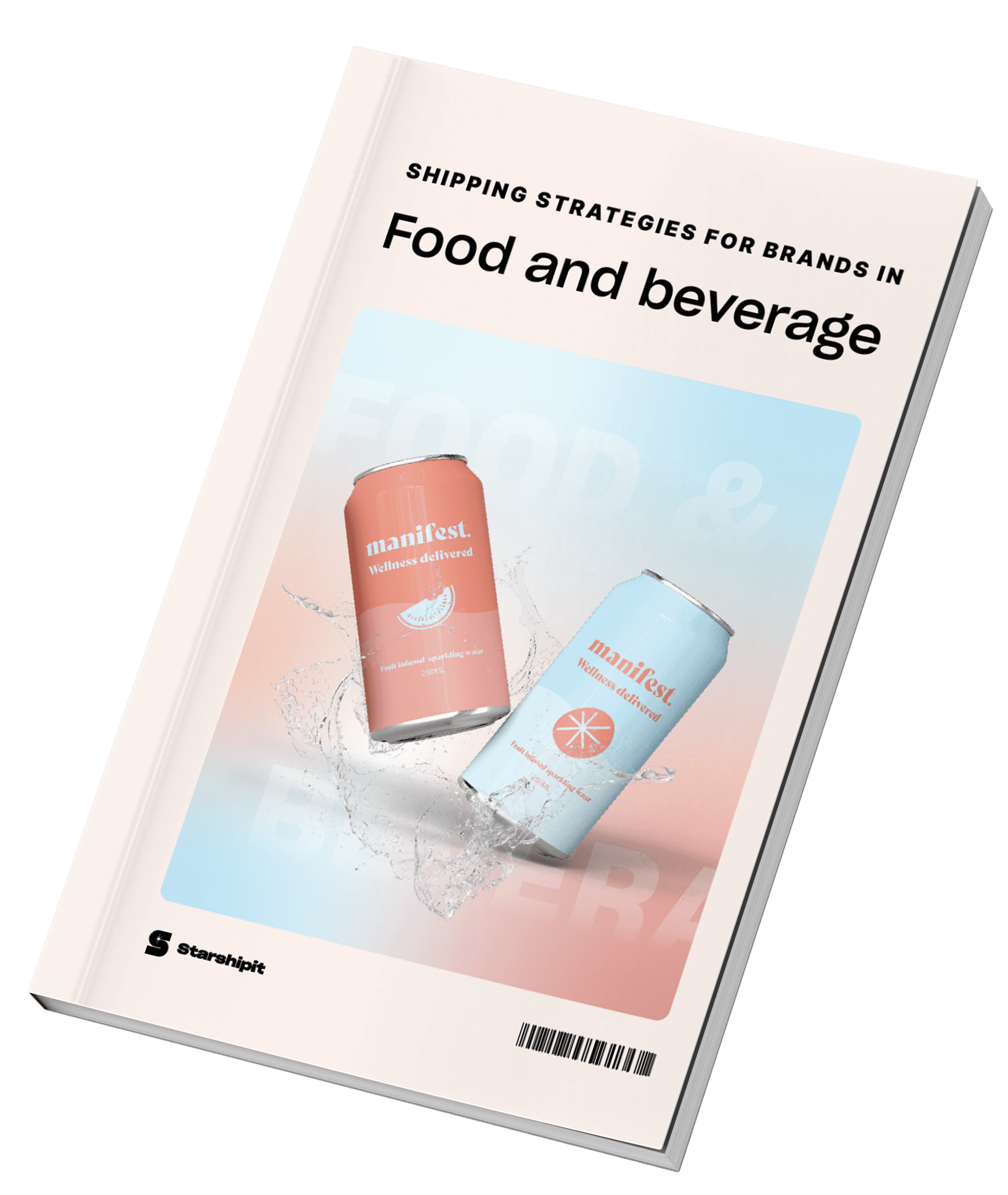 3D cover mockup for the 2025 food and beverage shipping strategies guide by Starshipit