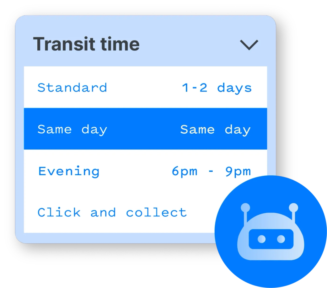 Access data-driven estimated courier delivery times