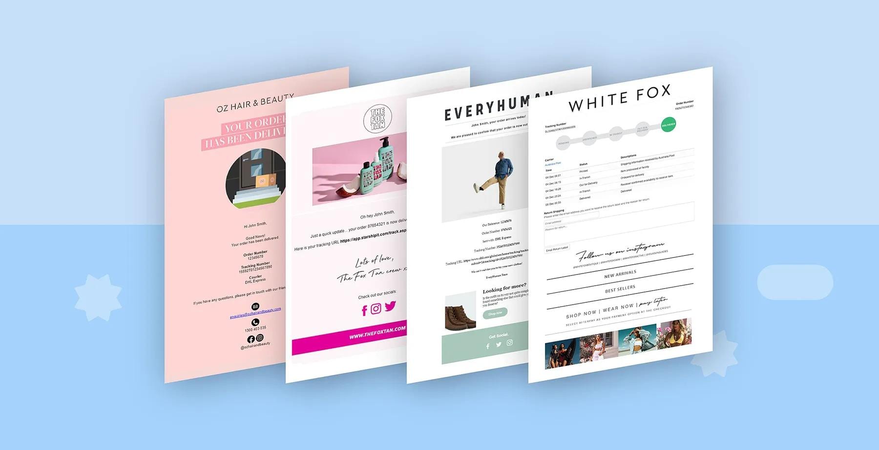 examples of order tracking emails illustration