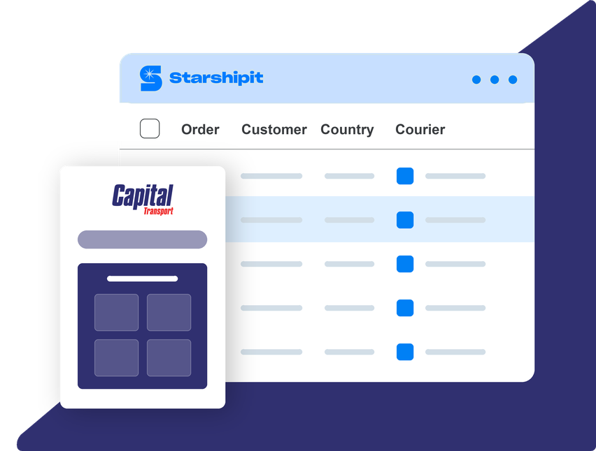 Capital Transport shipping integration dashboard illustration