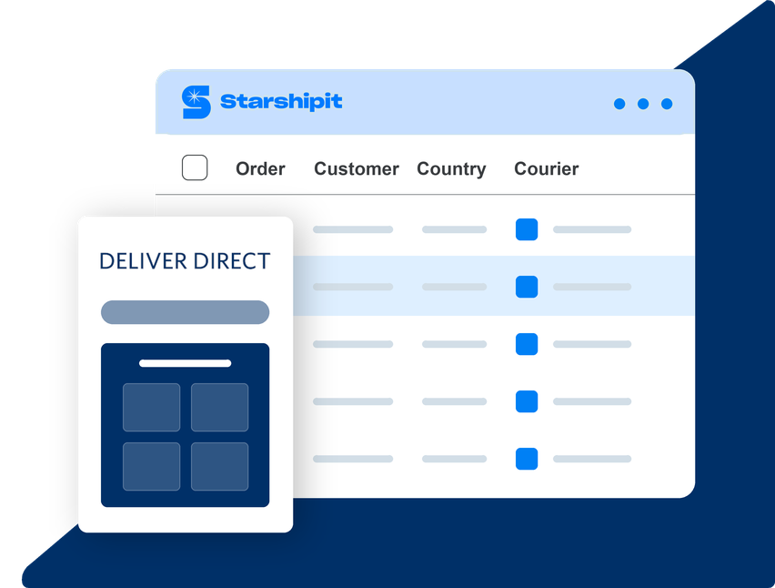 Deliver Direct shipping integration dashboard illustration