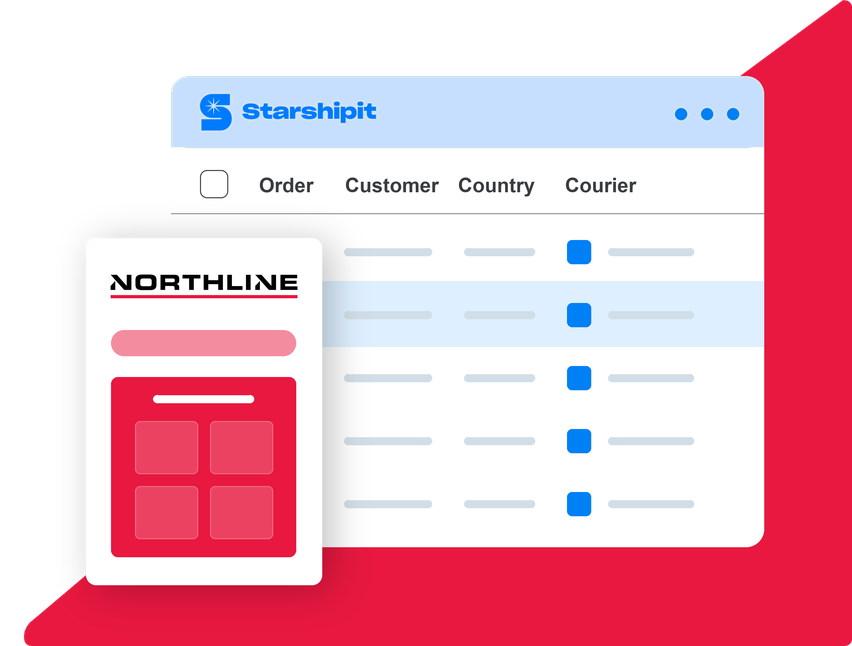Northline shipping integration dashboard illustration