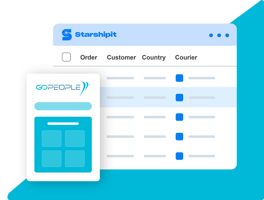 GoPeople shipping integration dashboard illustration GoPeople shipping integration dashboard illustration