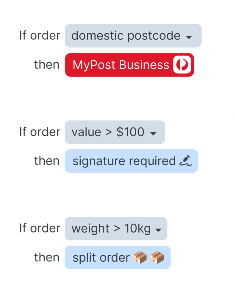 Use Starshipit smart rules to automate the dispatch process