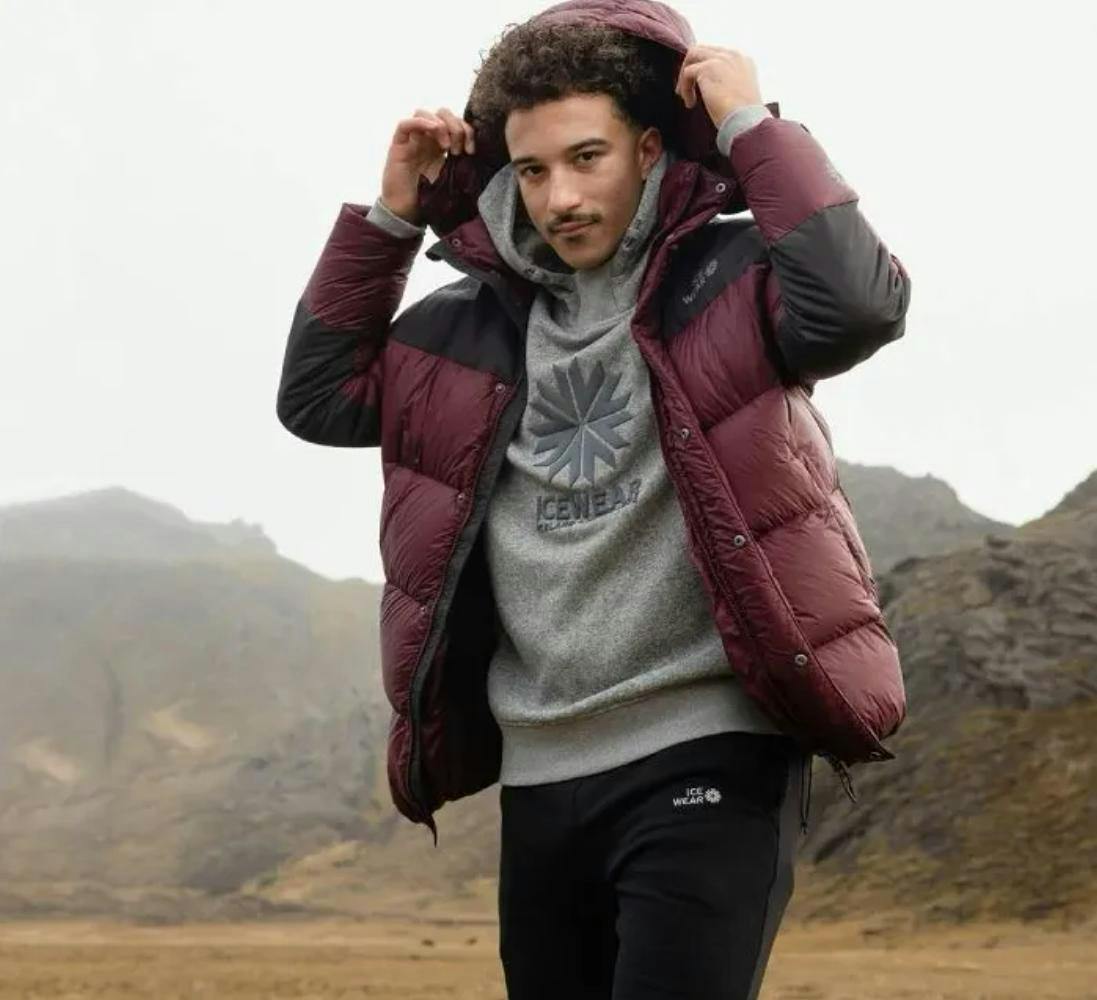 man wearing icewear wool clothing