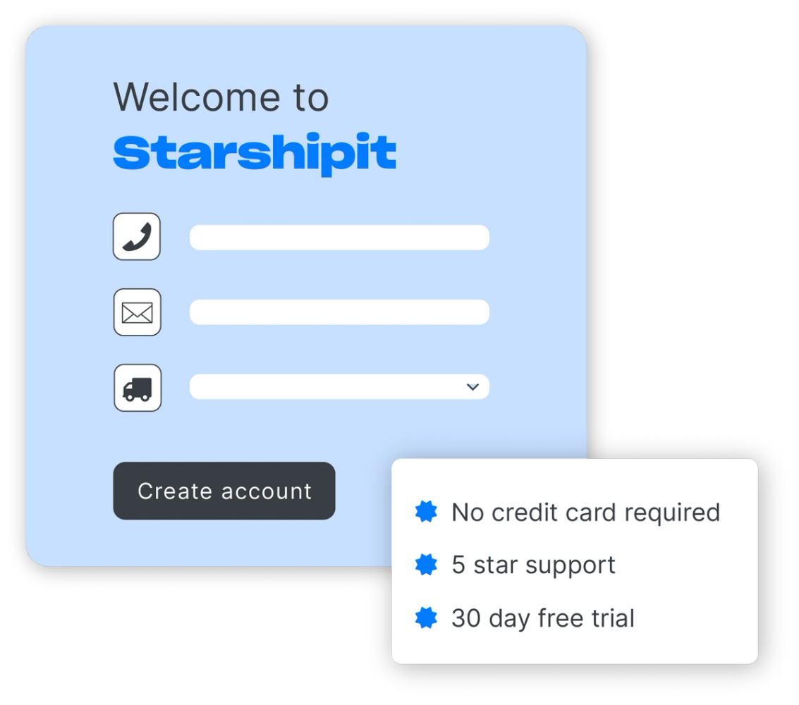 Create an account with Starshipit