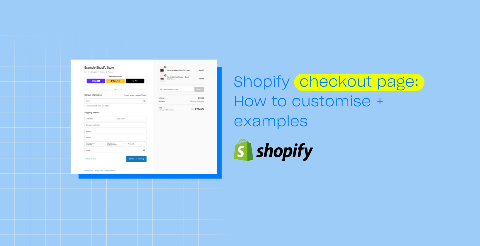 Shopify checkout page