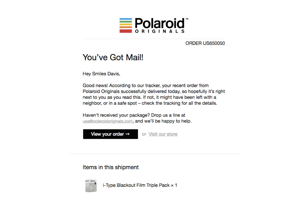 shipping emails best examples free templates order delivered email examples illustration