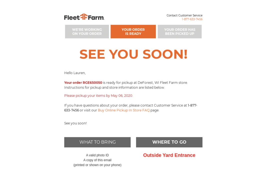 shipping emails best examples free templates order ready for pick up illustration