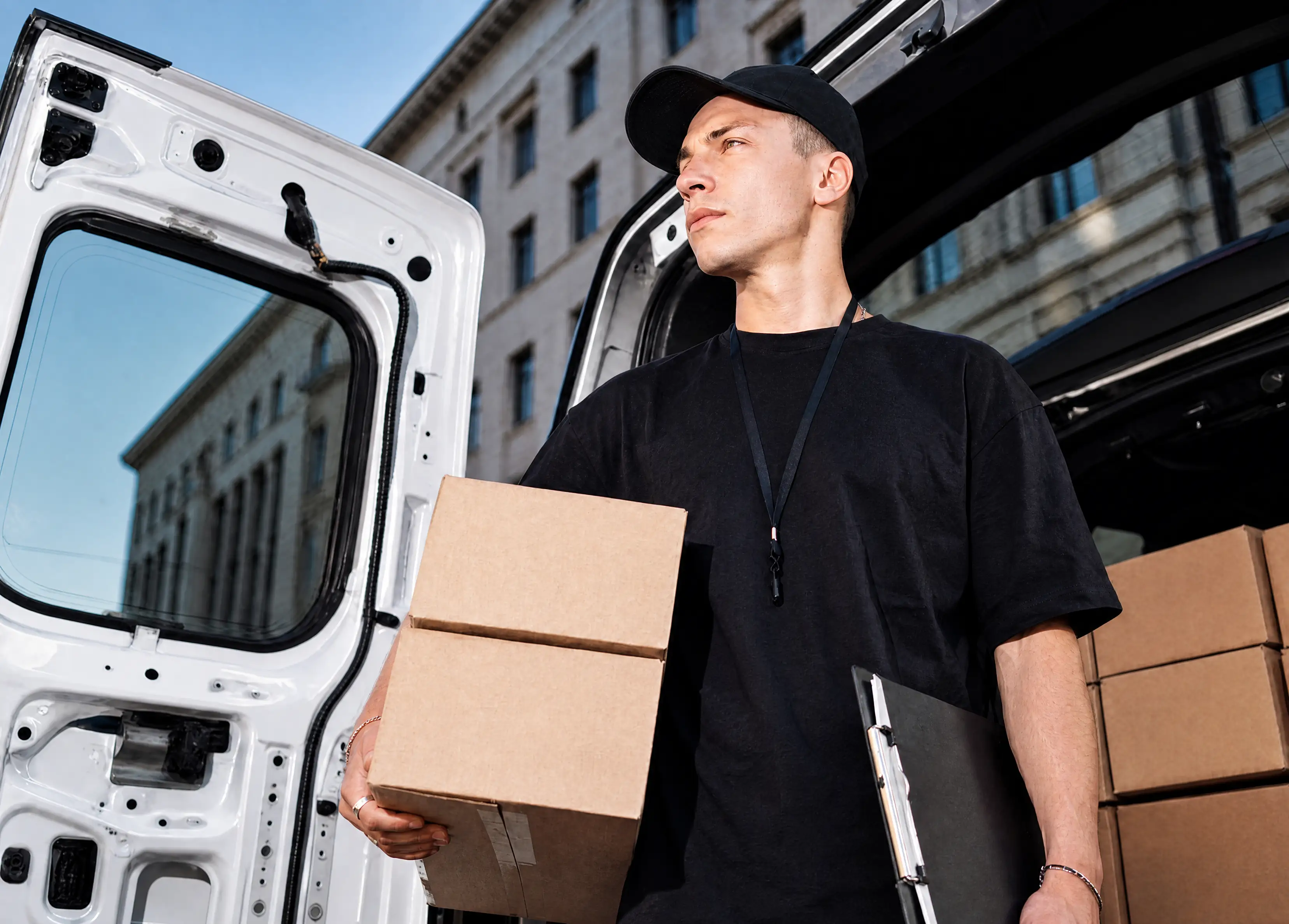 courier delivering parcels courier delivering parcels